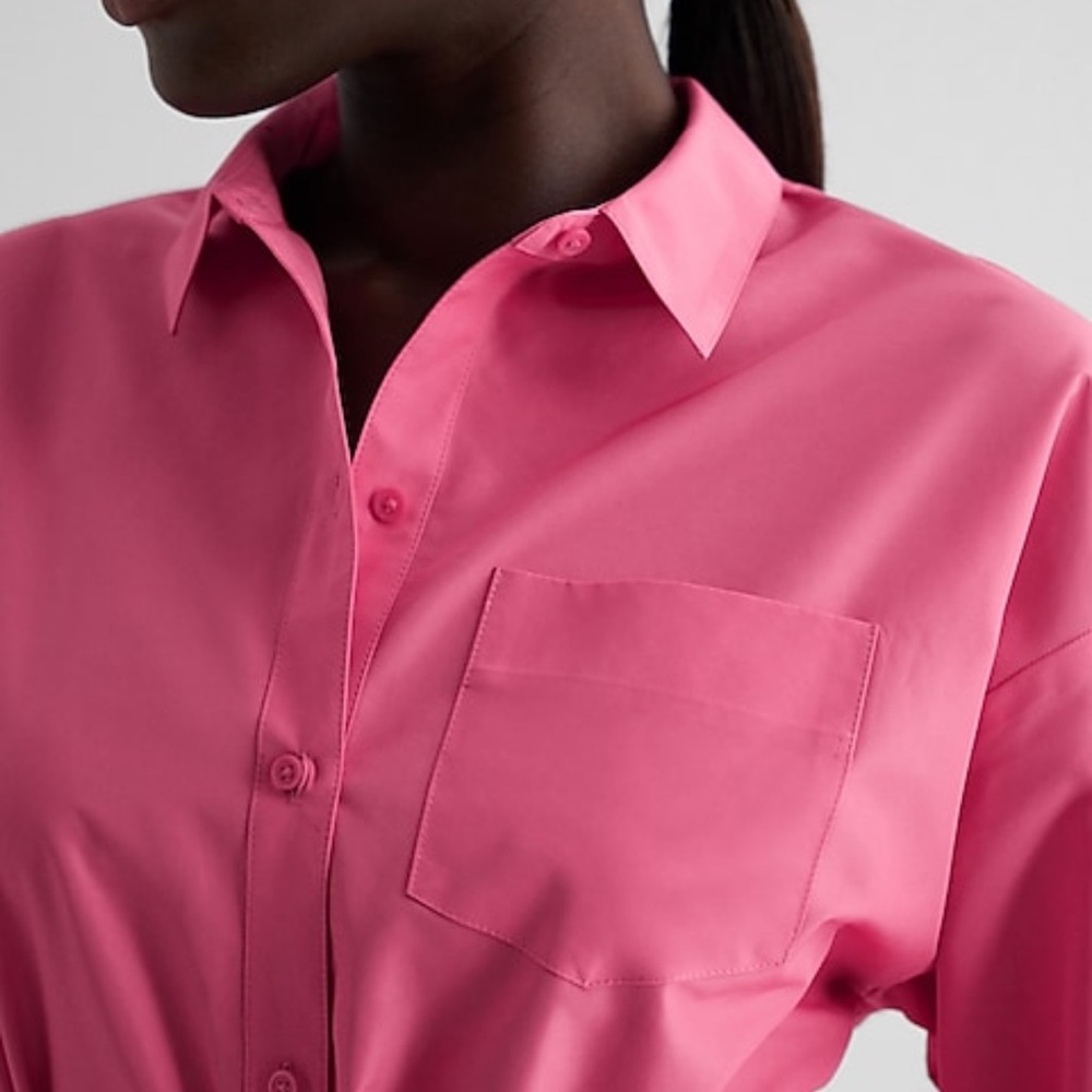 Express Boyfriend Poplin Portofino Maxi Shirt Dress - Picture 7 of 13